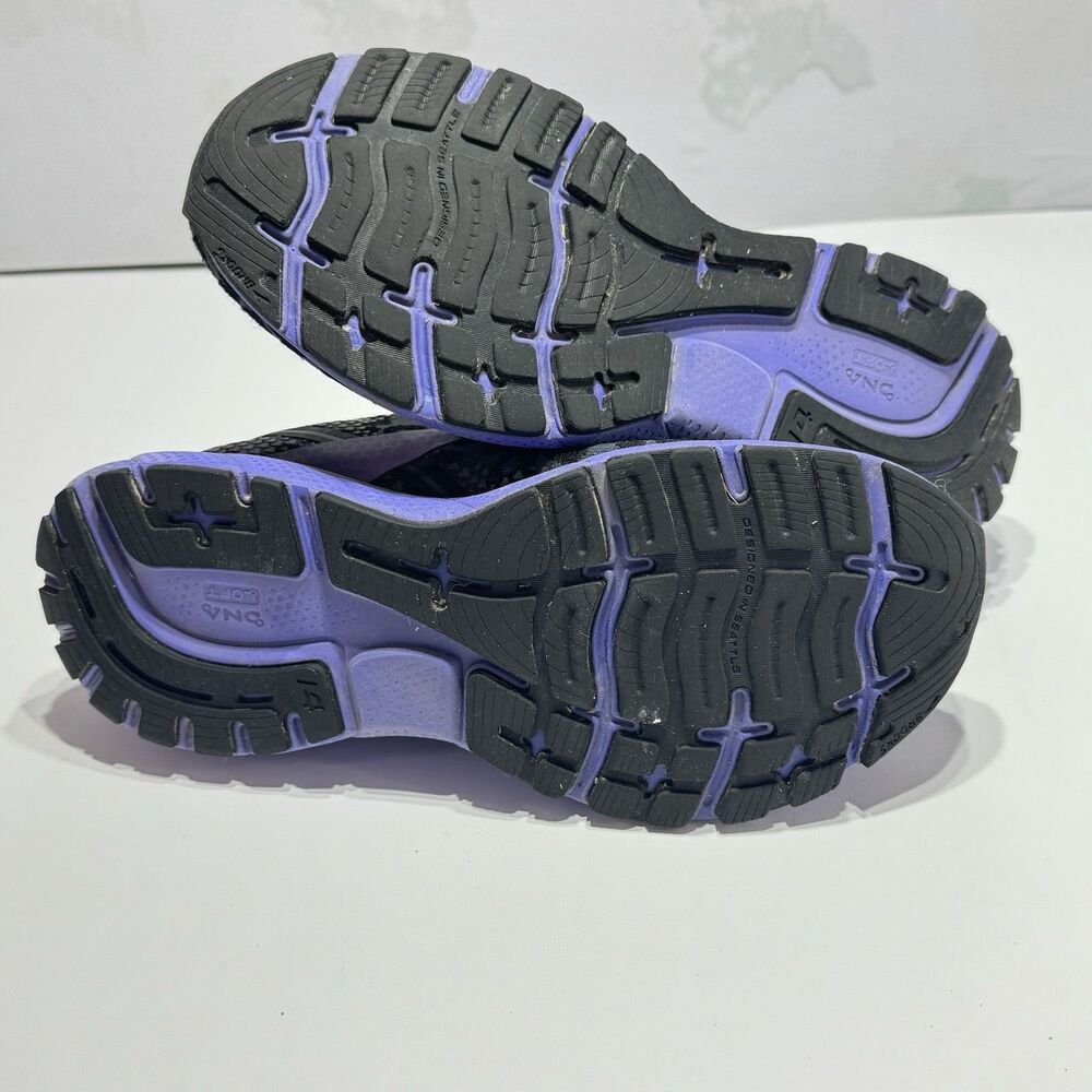 Brooks Ghost 14 Womens 8.5 B Electric Cheetah Leopard Running Shoes Purple - Picture 6 of 8